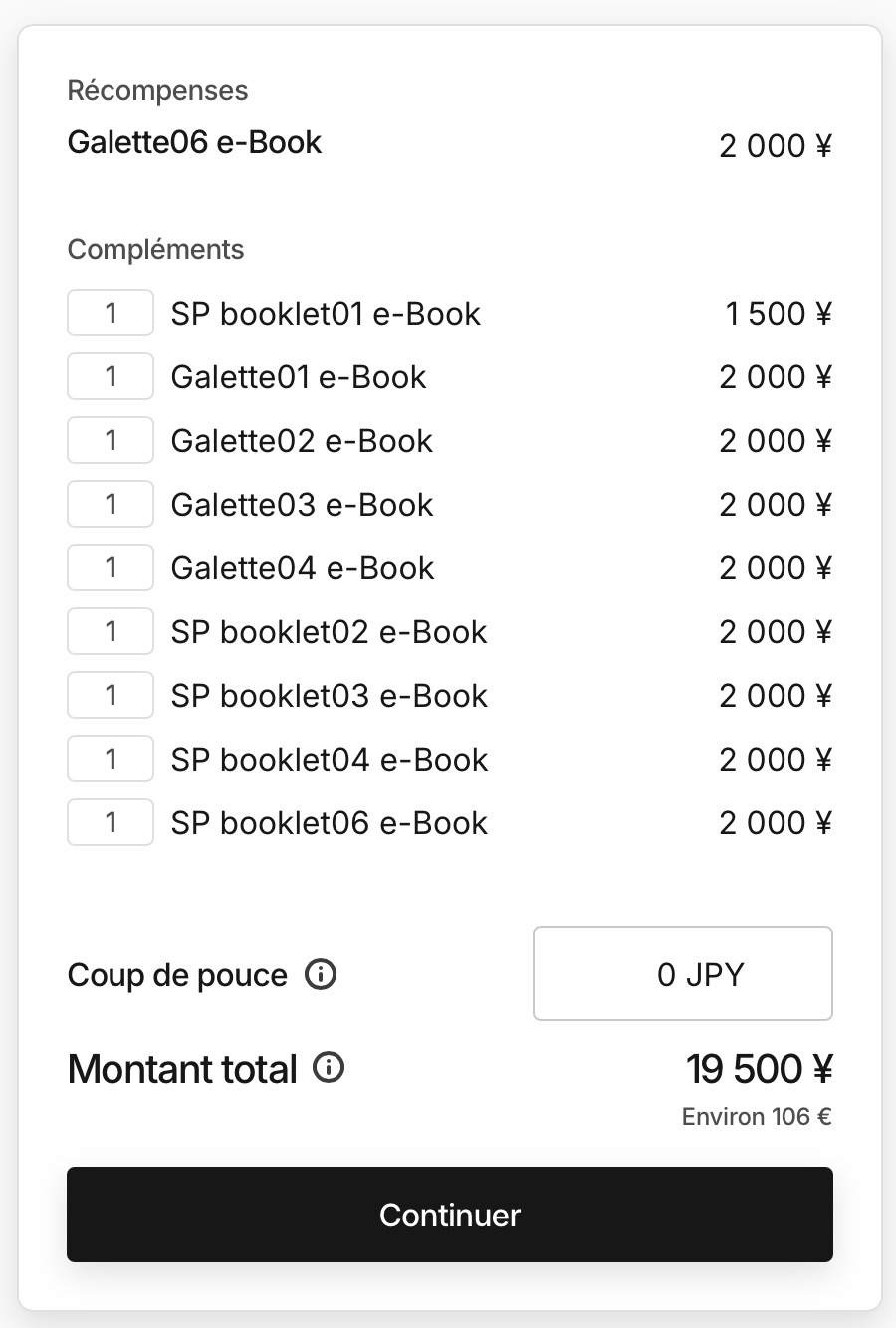 Exemple ici avec un rattrapage des quatre premières éditions, en full numérique. On dépasse direct la centaine d’euros (je vous laisse imaginer le cout pour le format physique, avec les frais de port).